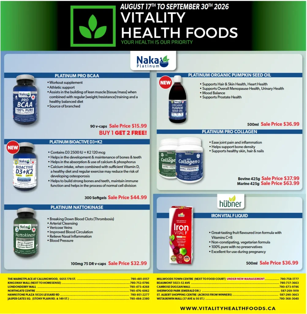 VHF New FLyer aug2026 ★ Vitality Health Foods